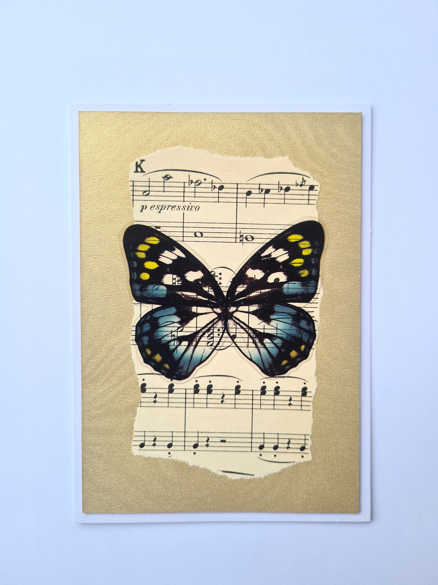 Felicitare Handmade Retro cu Fluturi, 10 x 15 cm