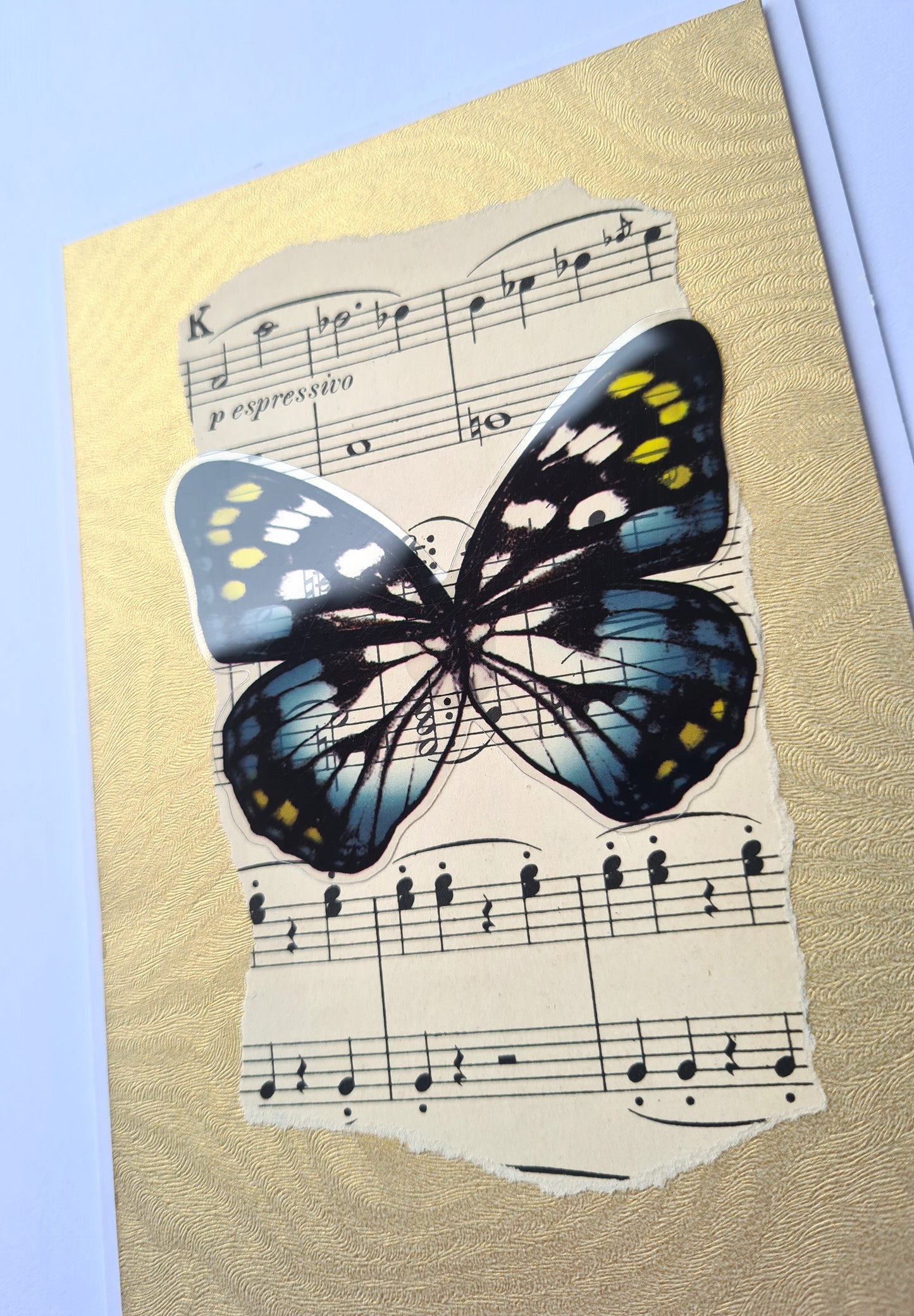 Felicitare Handmade Retro cu Fluturi, 10 x 15 cm