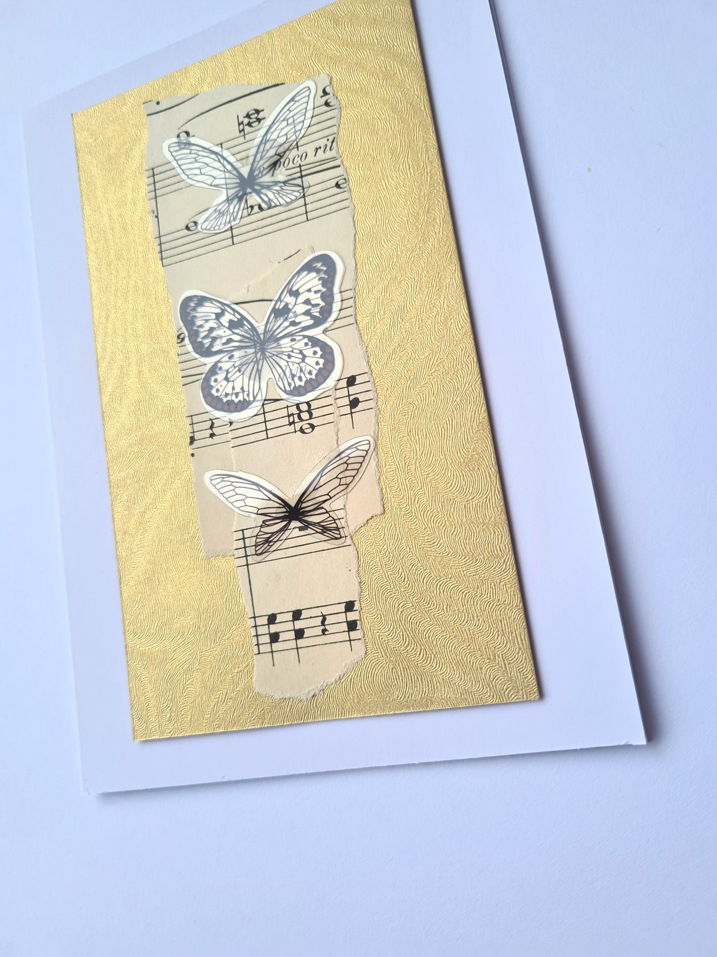 Felicitare Handmade Vintage cu Fluturi, 10 x 15 cm