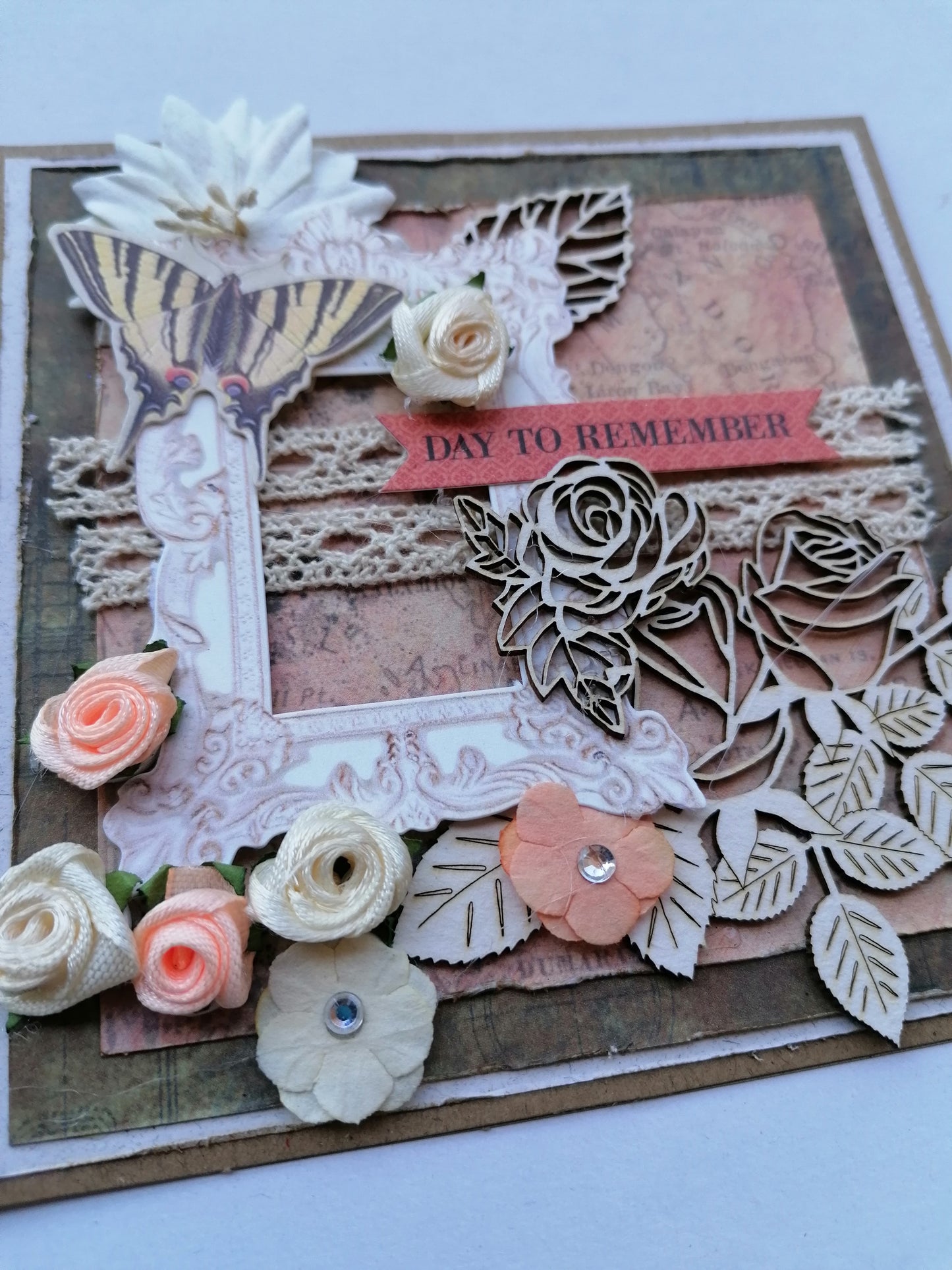 Felicitare Handmade Day To Remember - 13 x 13 cm