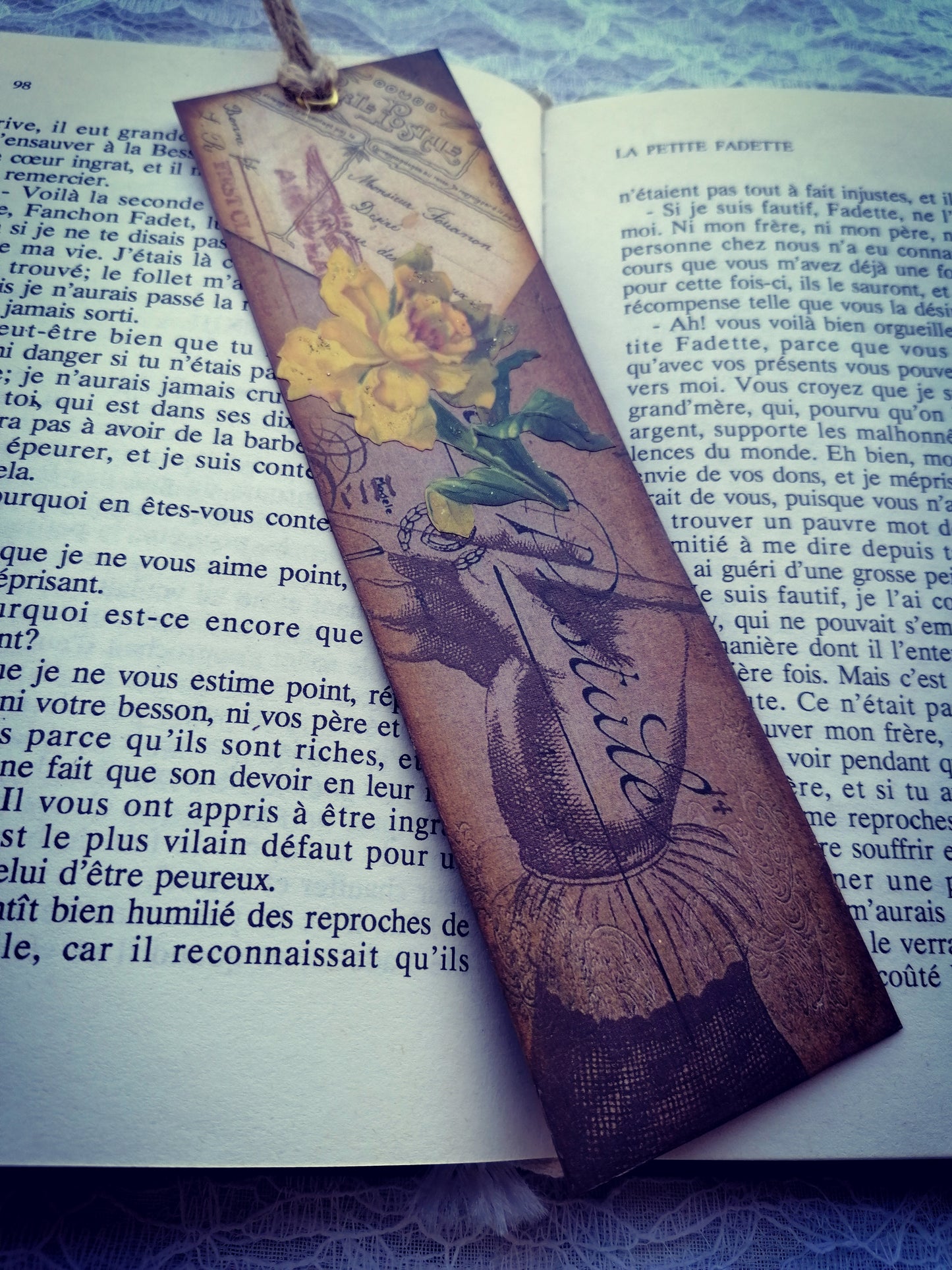Semn de Carte Vintage ”Yellow Cart”