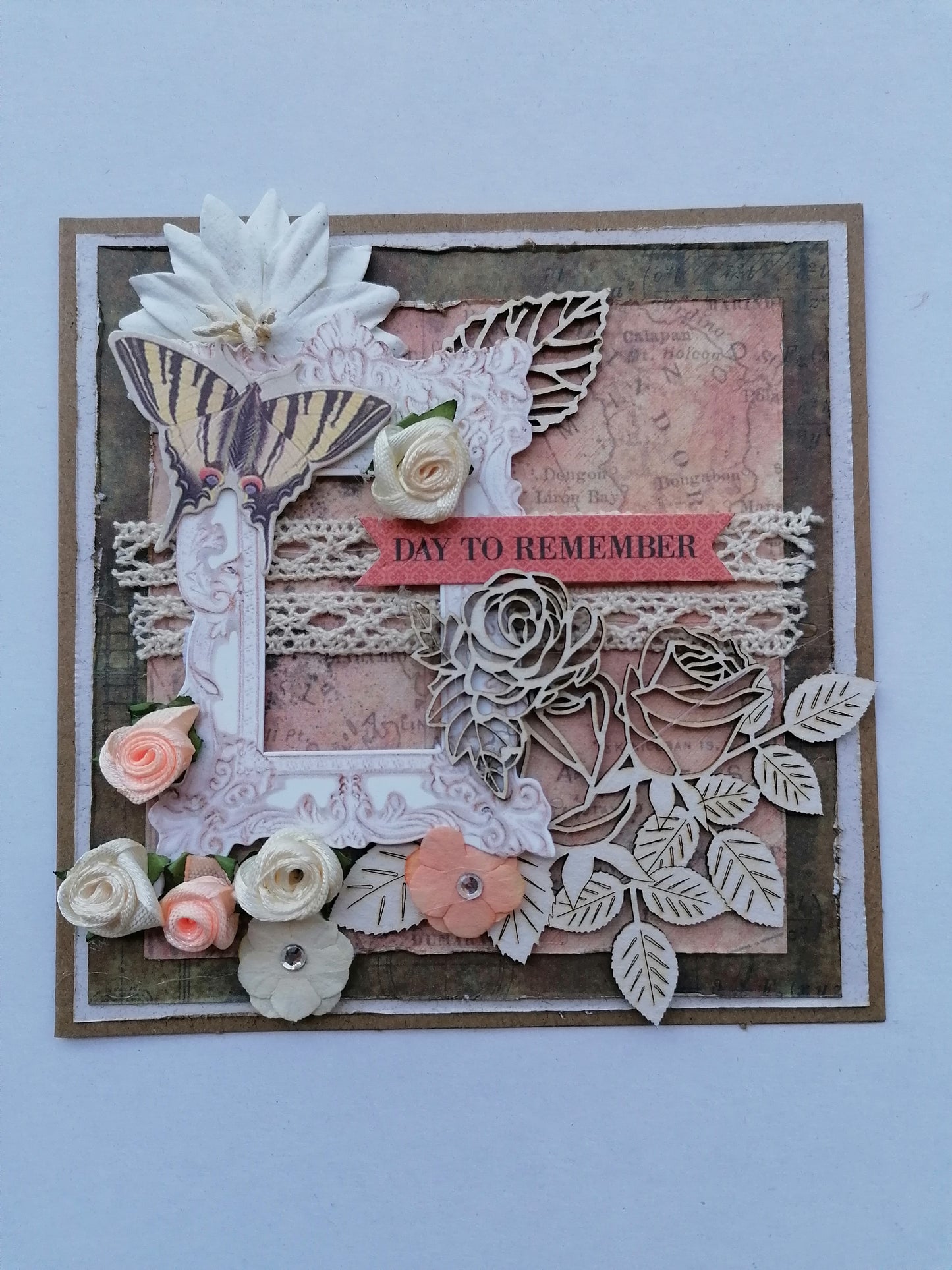Felicitare Handmade Day To Remember - 13 x 13 cm