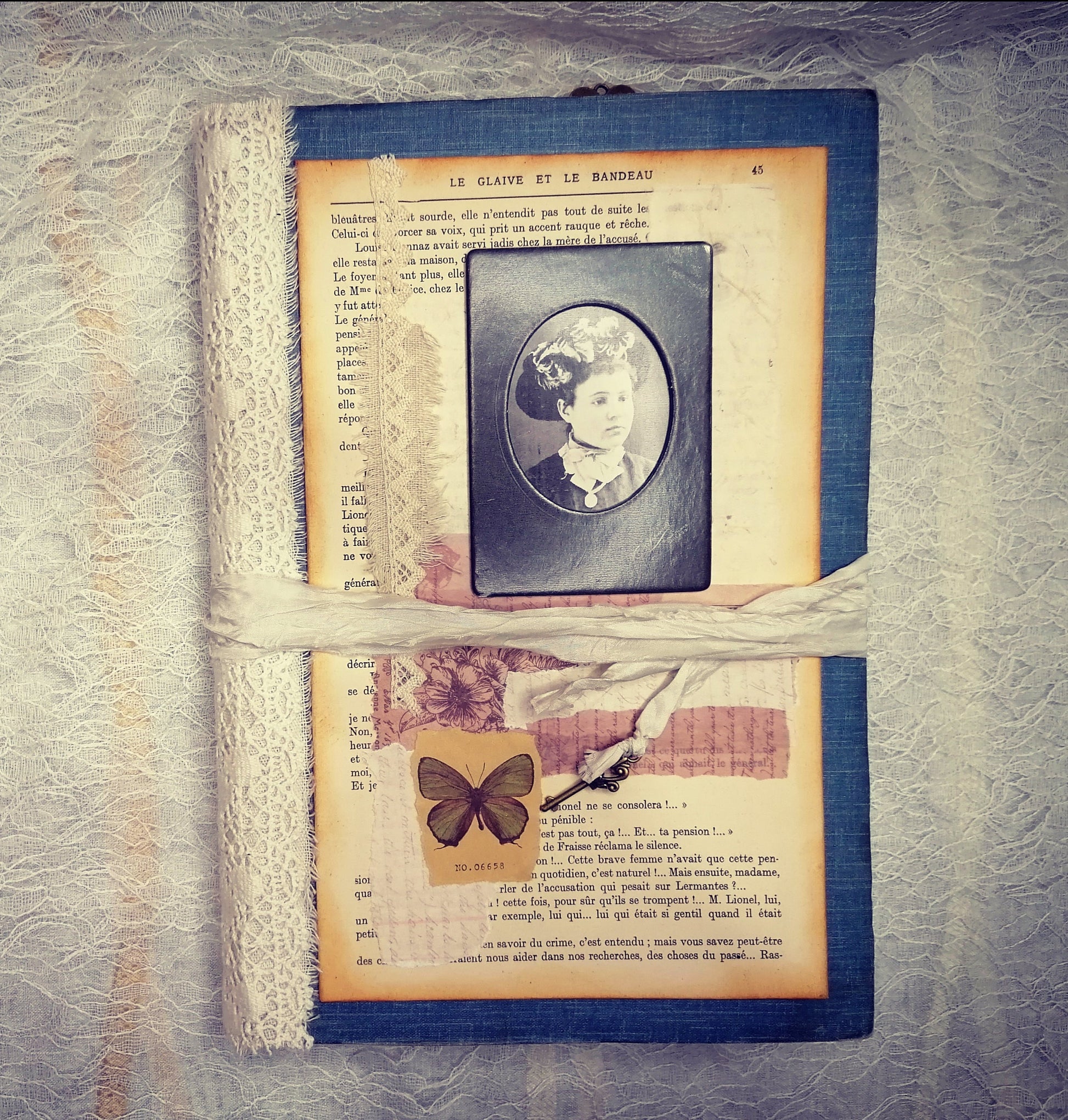 Jurnal Handmade Vintage Blue Memory Book